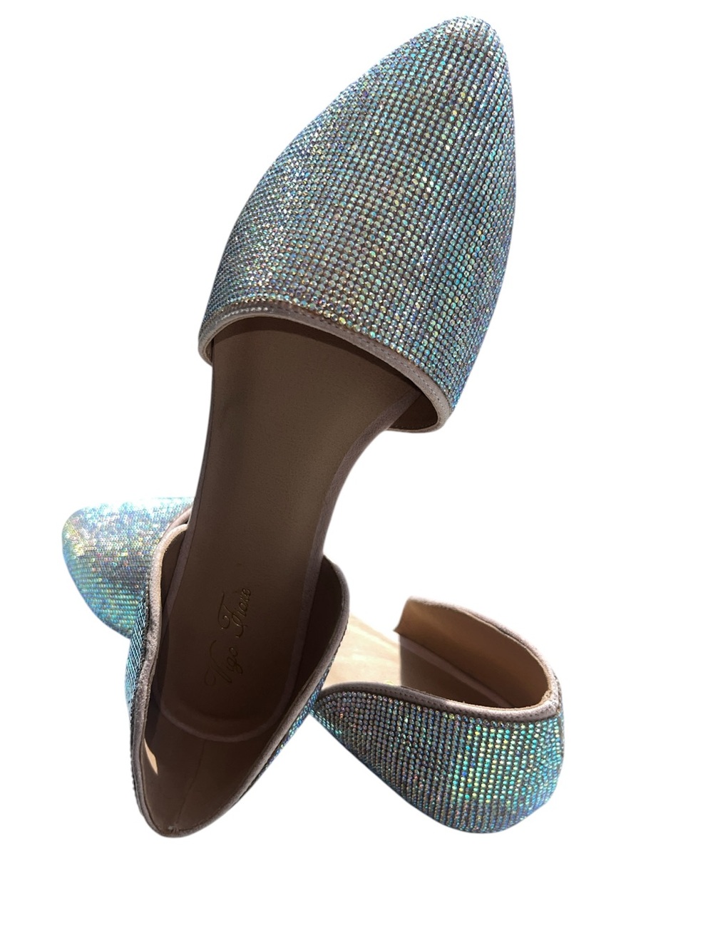 NWOT Vigo Fiore Iridescent Rhinestone Pointed Flats (Size 9)